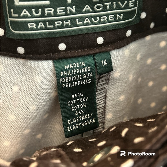 Ralph Lauren Active Brown Polka Dot Capri Pants. NWOT Size 14 - Picture 3 of 3
